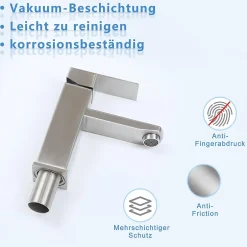 Nettlife robinet d'évier robinet chaud/froid robinet haute pression en acier inoxydable* Robinet Lavabo Et Vasque