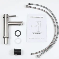 Nettlife robinet d'évier robinet chaud/froid robinet haute pression en acier inoxydable