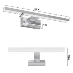 Nettlife Spiegelleuchte Led 8W et Blanc Neutre et 4000K Moderne Chromé 40cm
