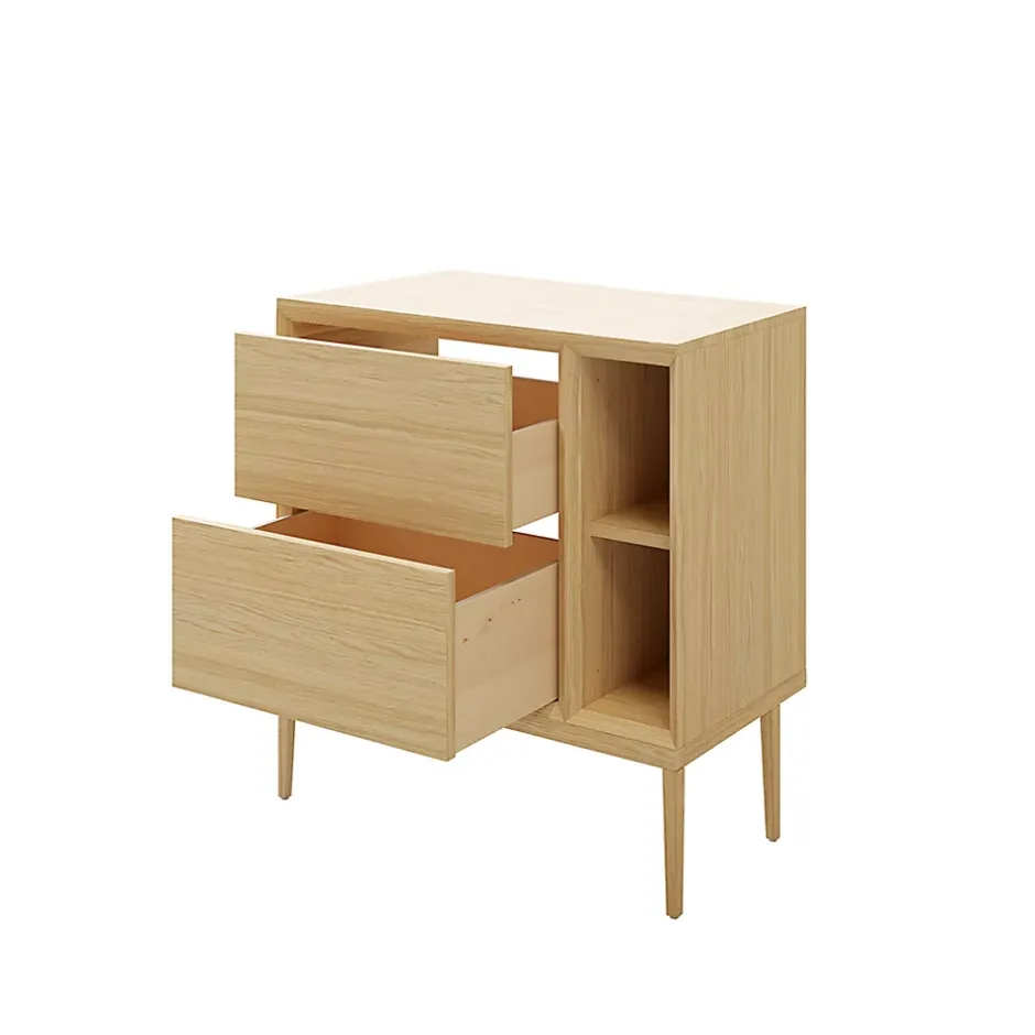 GoodHome Niche 2 cases Avela placage chêne 20 cm* Etagère Salle De Bains