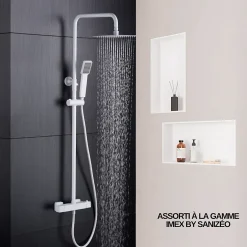 Italbox Niche de Douche Blanc Satiné - 30x60 cm - Rangement Mural Salle de Bain - NOOK