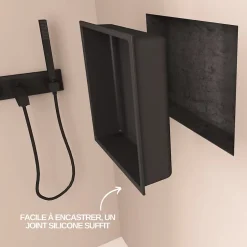 Italbox Niche de Douche Blanc Satiné - 30x30 cm - Rangement Mural Salle de Bain - NOOK* Niche De Salle De Bains