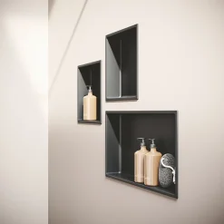 Italbox Niche de Douche Blanc Satiné - 30x30 cm - Rangement Mural Salle de Bain - NOOK* Niche De Salle De Bains