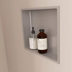 Italbox Niche de Douche Gris Satiné - 30x30 cm - Rangement Mural Salle de Bain - NOOK