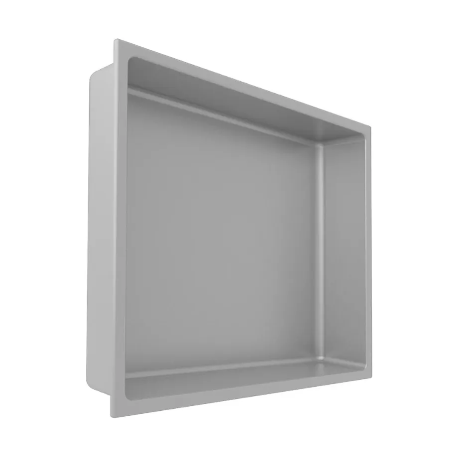 Italbox Niche de Douche Gris Satiné - 30x30 cm - Rangement Mural Salle de Bain - NOOK