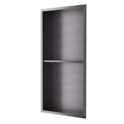Ledimex Niche de Douche Mural 33 x 63 cm - Rangement Salle de Bain en finition Noir Métal - ARTIC