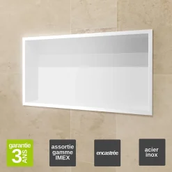 Ledimex Niche de Douche Mural 63 x 33 cm - Rangement Salle de Bain en finition Blanc Satiné - PACIFIC* Niche De Salle De Bains