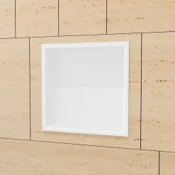 Ledimex Niche de Douche Mural 33 x 33 cm - Rangement Salle de Bain en finition Blanc Satiné - ATLANTIC* Niche De Salle De Bains