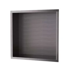 Ledimex Niche de Douche Mural 33 x 33 cm - Rangement Salle de Bain en finition Noir Métal - ATLANTIC* Niche De Salle De Bains