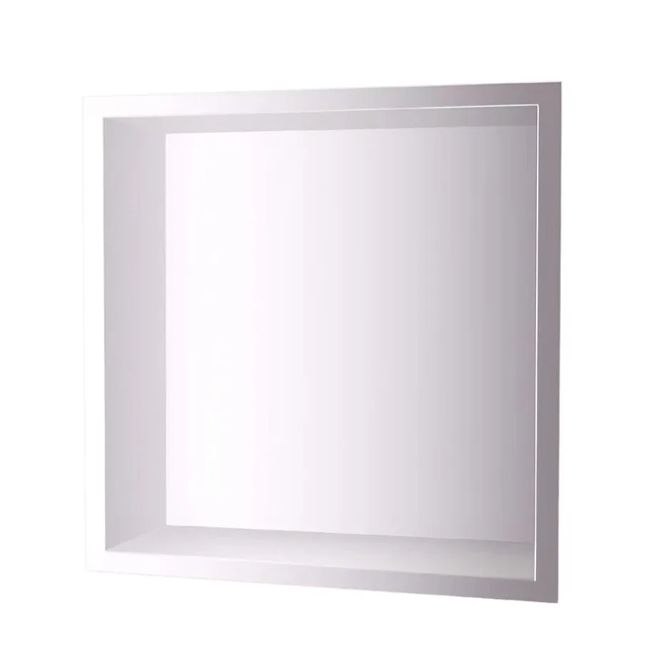 Ledimex Niche de Douche Mural 33 x 33 cm - Rangement Salle de Bain en finition Niquel Brossé - ATLANTIC