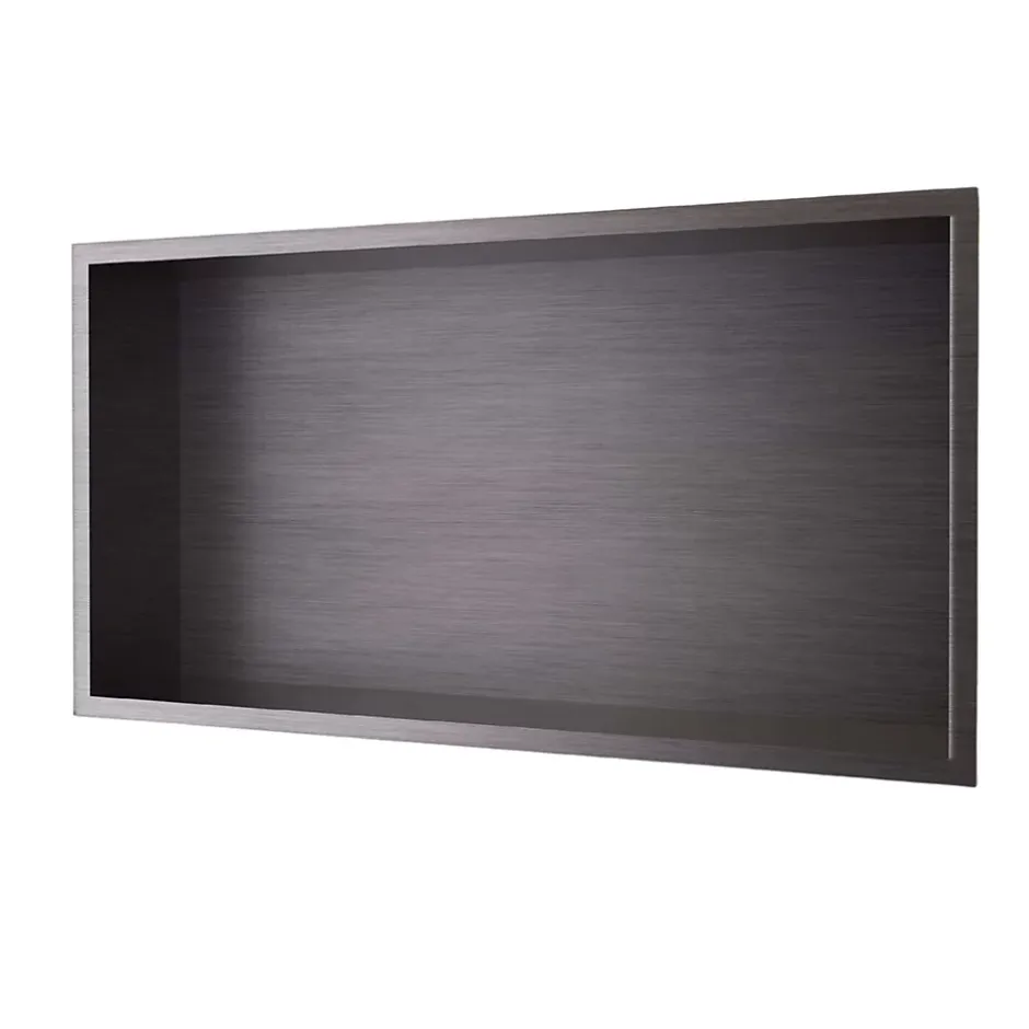 Ledimex Niche de Douche Mural 63 x 33 cm - Rangement Salle de Bain en finition Noir Métal - PACIFIC* Niche De Salle De Bains