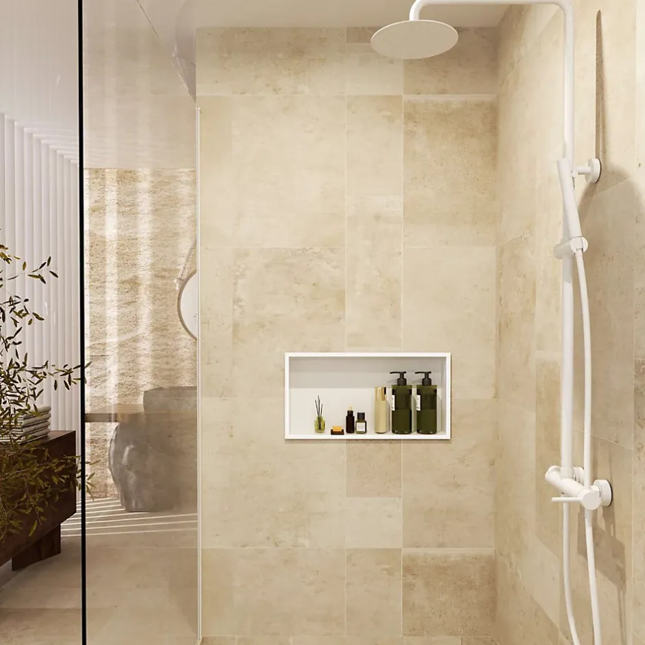 Ledimex Niche de Douche Mural 63 x 33 cm - Rangement Salle de Bain en finition Noir Métal - PACIFIC* Niche De Salle De Bains