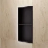 Ledimex Niche de Douche Mural 33 x 63 cm - Rangement Salle de Bain en finition Noir Mat - ARTIC