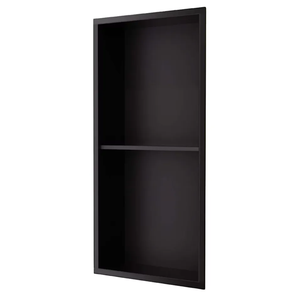 Ledimex Niche de Douche Mural 33 x 63 cm - Rangement Salle de Bain en finition Noir Mat - ARTIC