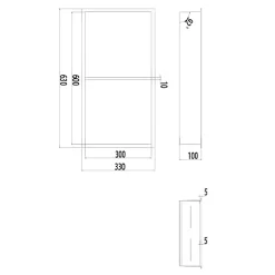 Ledimex Niche de Douche Mural 33 x 63 cm - Rangement Salle de Bain en finition Noir Mat - ARTIC