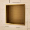 Ledimex Niche de Douche Mural 33 x 33 cm - Rangement Salle de Bain en finition Or Brossé - ATLANTIC