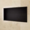 Ledimex Niche de Douche Mural 63 x 33 cm - Rangement Salle de Bain en finition Noir Mat - PACIFIC