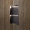 Ledimex Niche de Douche Mural Éclairage Led 33 x 63 cm - Rangement Salle de Bain en finition Noir Métal - MARSHALL
