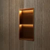 Ledimex Niche de Douche Mural Éclairage Led 33 x 63 cm - Rangement Salle de Bain en finition Cuivré - MARSHALL* Niche De Salle De Bains
