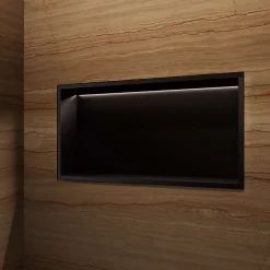 Ledimex Niche de Douche Mural Éclairage Led 63 x 33 cm - Rangement Salle de Bain en finition Noir Mat - OCEANIC* Niche De Salle De Bains