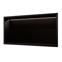 Ledimex Niche de Douche Mural Éclairage Led 63 x 33 cm - Rangement Salle de Bain en finition Noir Mat - OCEANIC* Niche De Salle De Bains