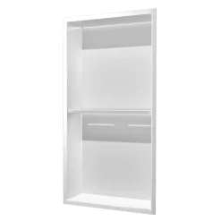 Ledimex Niche de Douche Mural Éclairage Led 33 x 63 cm - Rangement Salle de Bain en finition Blanc Satiné - MARSHALL