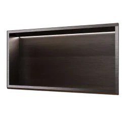 Ledimex Niche de Douche Mural Éclairage Led 63 x 33 cm - Rangement Salle de Bain en finition Noir Métal - OCEANIC* Niche De Salle De Bains