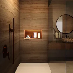 Ledimex Niche de Douche Mural Éclairage Led 63 x 33 cm - Rangement Salle de Bain en finition Noir Métal - OCEANIC* Niche De Salle De Bains