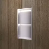 Ledimex Niche de Douche Mural Éclairage Led 33 x 63 cm - Rangement Salle de Bain en finition Niquel Brossé - MARSHALL