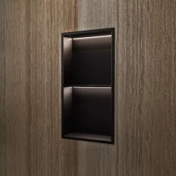 Ledimex Niche de Douche Mural Éclairage Led 33 x 63 cm - Rangement Salle de Bain en finition Noir Mat - MARSHALL
