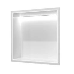 Ledimex Niche de Douche Mural Éclairage Led 33 x 33 cm - Rangement Salle de Bain en finition Blanc Satiné - INDIC* Niche De Salle De Bains