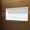 Ledimex Niche de Douche Mural Éclairage Led 63 x 33 cm - Rangement Salle de Bain en finition Blanc Satiné - OCEANIC