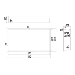 Ledimex Niche de Douche Mural Éclairage Led 63 x 33 cm - Rangement Salle de Bain en finition Blanc Satiné - OCEANIC