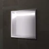 Ledimex Niche de Douche Mural Éclairage Led 33 x 33 cm - Rangement Salle de Bain en finition Niquel Brossé - INDIC