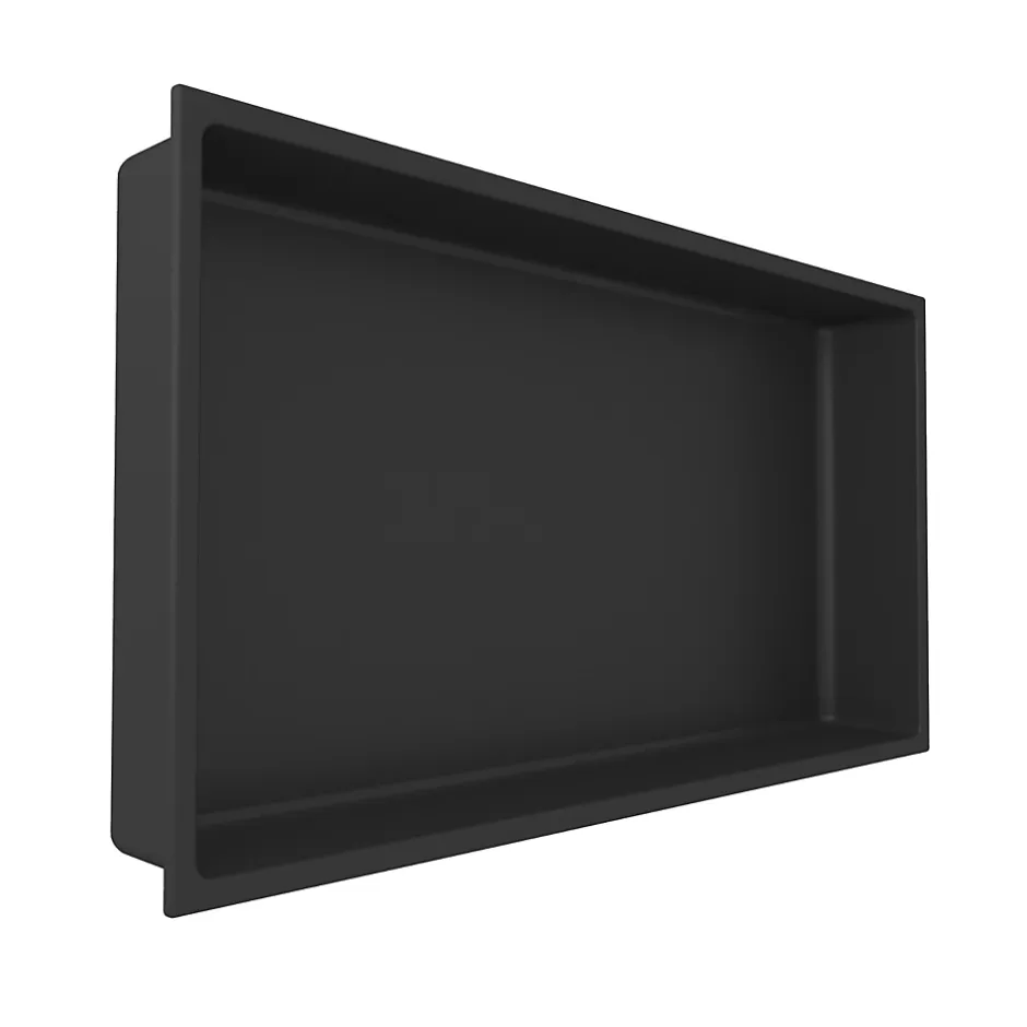 Italbox Niche de Douche Noir Satiné - 30x60 cm - Rangement Mural Salle de Bain - NOOK