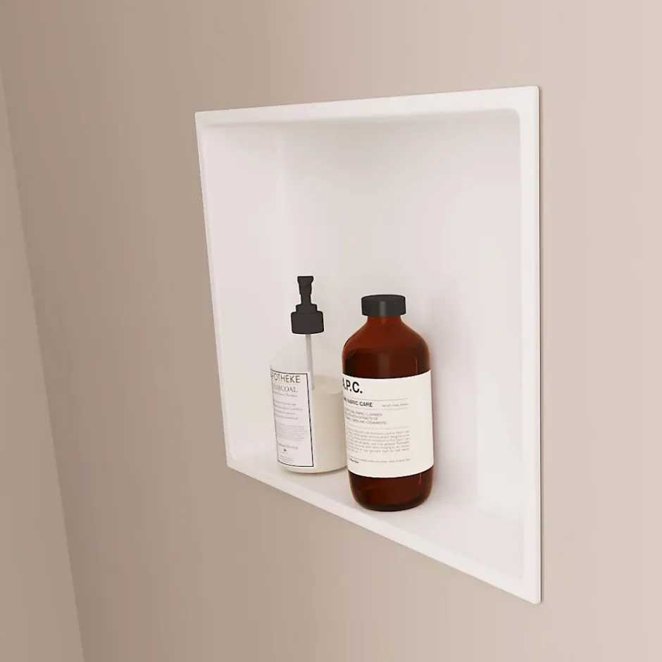 Italbox Niche de Douche Noir Satiné - 30x30 cm - Rangement Mural Salle de Bain - NOOK* Niche De Salle De Bains