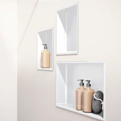 Italbox Niche de Douche Noir Satiné - 30x30 cm - Rangement Mural Salle de Bain - NOOK* Niche De Salle De Bains