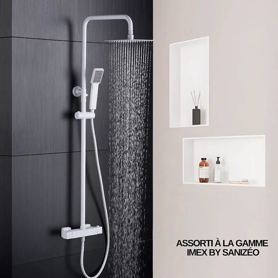 Italbox Niche de Douche Noir Satiné - 30x30 cm - Rangement Mural Salle de Bain - NOOK* Niche De Salle De Bains