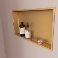 Italbox Niche de Douche Or Satiné - 30x60 cm - Rangement Mural Salle de Bain - NOOK* Niche De Salle De Bains