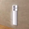 Ledimex Niche de WC 17 x 60 cm - Rangement Mural Encastrable en finition Niquel Brossé - EGEAN