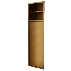 Ledimex Niche de WC 17 x 60 cm - Rangement Mural Encastrable en finition Or Brossé - EGEAN