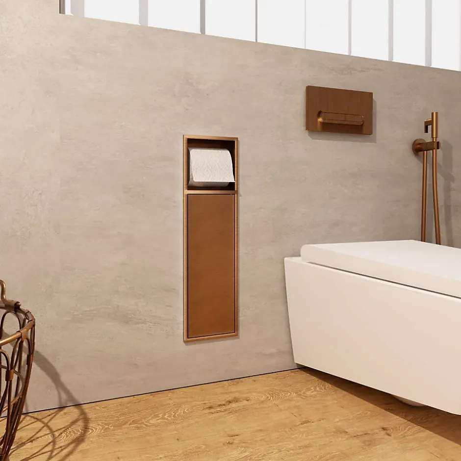 Ledimex Niche de WC 17 x 60 cm - Rangement Mural Encastrable en finition Blanc Satiné - EGEAN