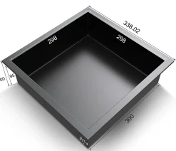Sirhona Niche inox 300x300x95mm - Encastrée + Bac à douche + Verticale/Horizontale + Noir mat* Etagère Salle De Bains