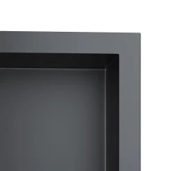 Sirhona Niche inox 900x300x100mm - Encastrée + Bac à douche + Verticale/Horizontale + Noir mat* Etagère Salle De Bains