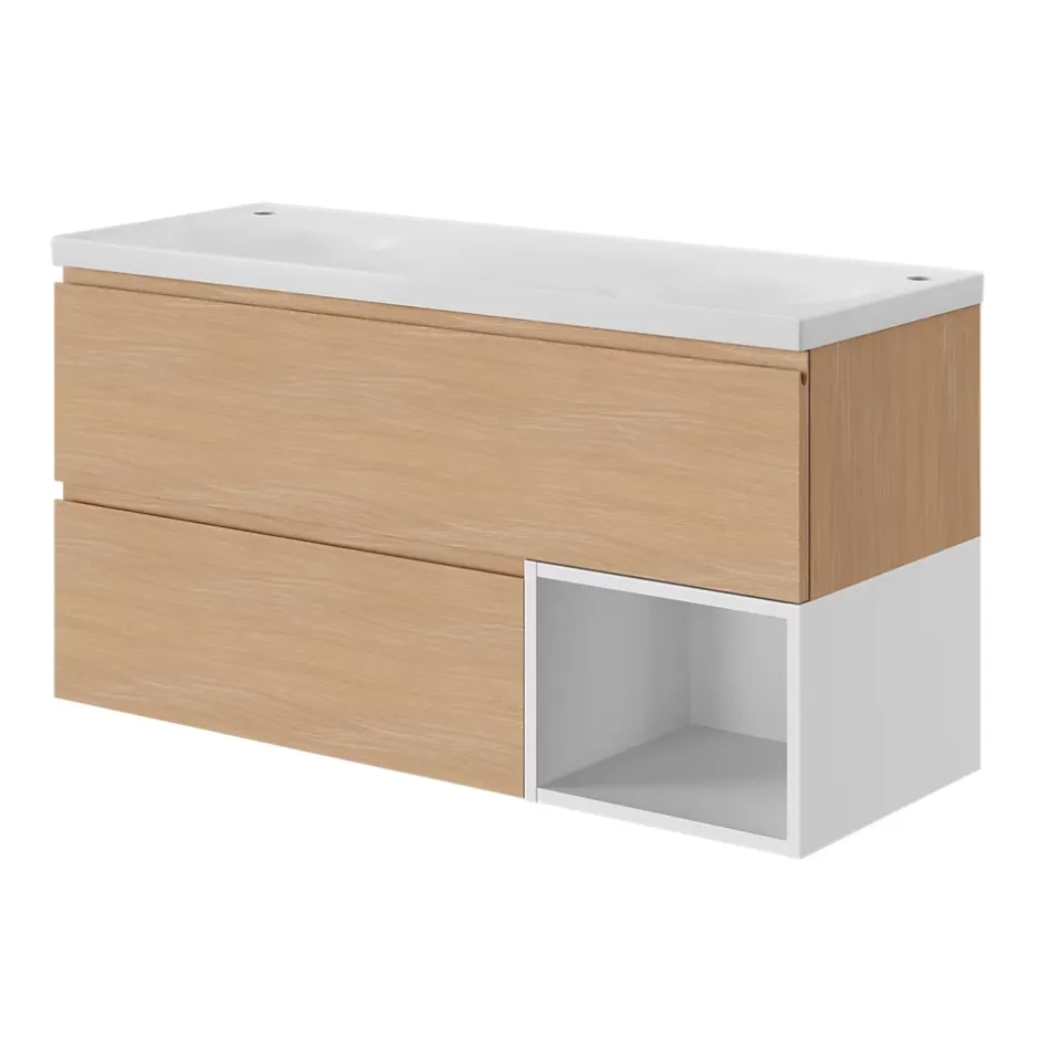 GoodHome Niche l.40 x H.30 x P.45 cm blanc mat Kentia* Meuble Sous-Vasque
