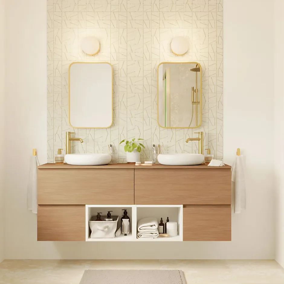 GoodHome Niche l.40 x H.30 x P.45 cm blanc mat Kentia* Meuble Sous-Vasque