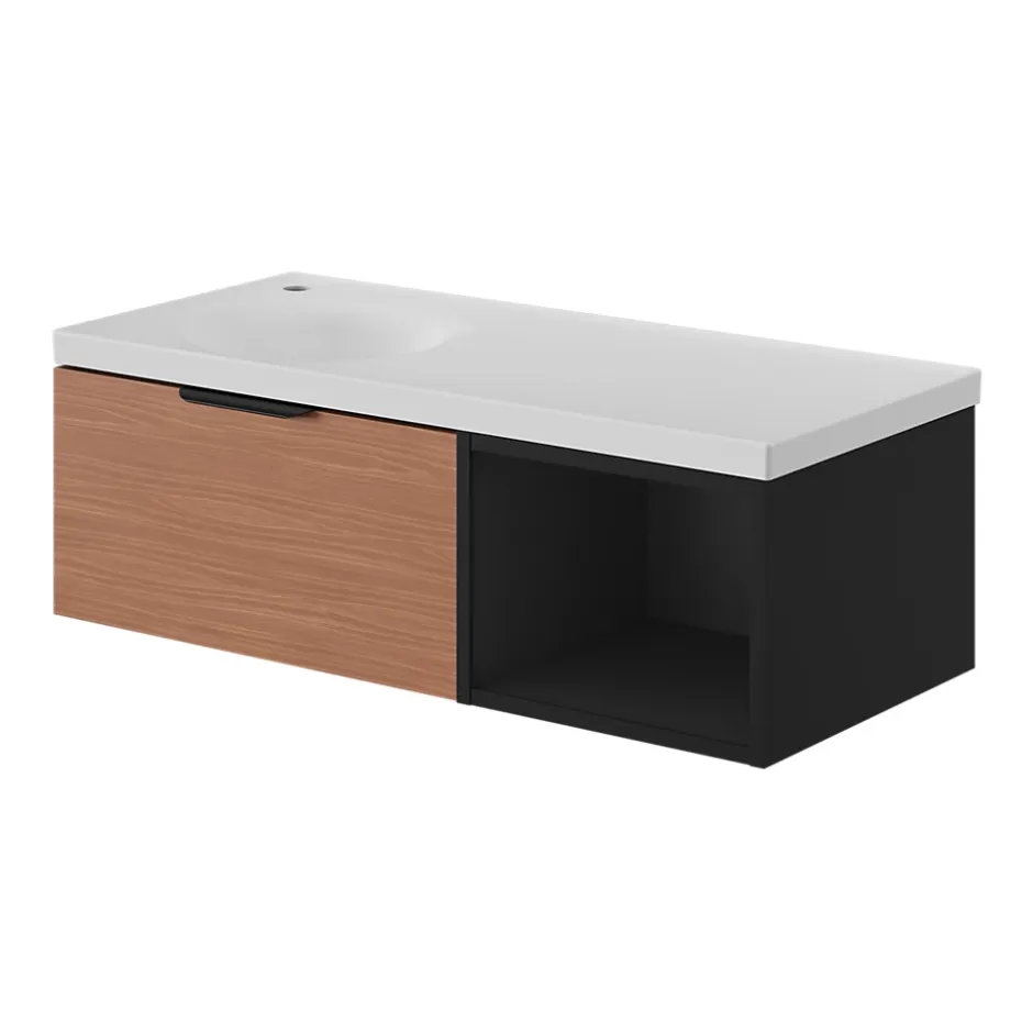 GoodHome Niche l.40 x H.30 x P.45 cm blanc mat Kentia* Meuble Sous-Vasque