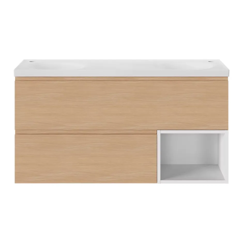 GoodHome Niche l.40 x H.30 x P.45 cm blanc mat Kentia* Meuble Sous-Vasque