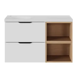 GoodHome Niche l.40 x H.30 x P.45 cm effet chêne Kentia* Meuble Sous-Vasque