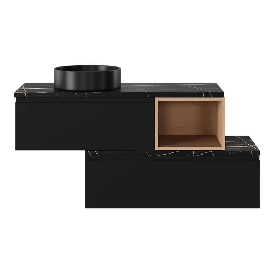 GoodHome Niche l.40 x H.30 x P.45 cm effet chêne Kentia* Meuble Sous-Vasque